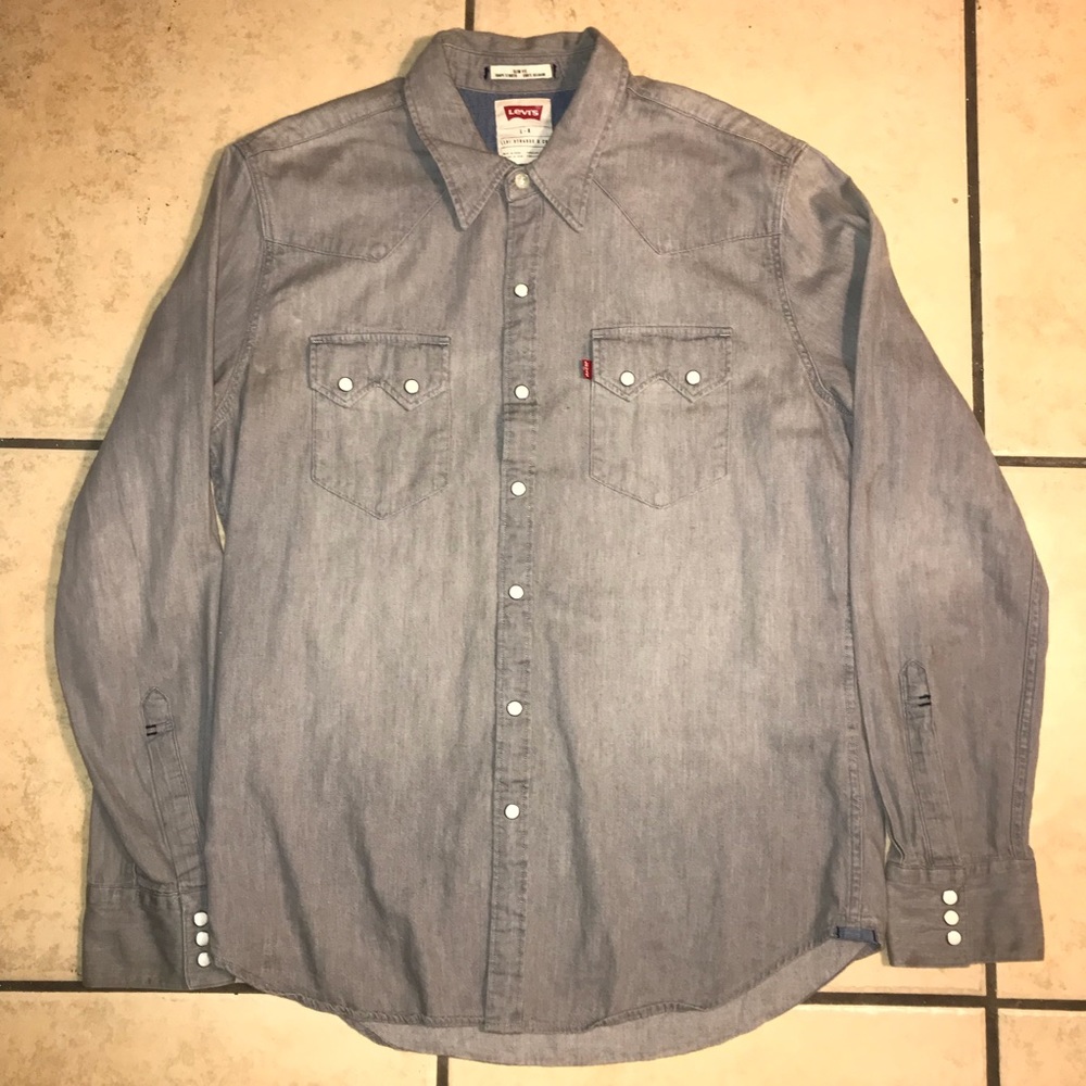Gray Button Up Thick Material